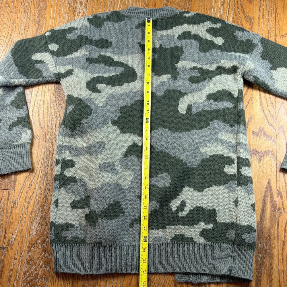 Lucky Brand Womens Camo Cardigan Sweater Button Front Longline Small Teacher - Picture 5 of 11